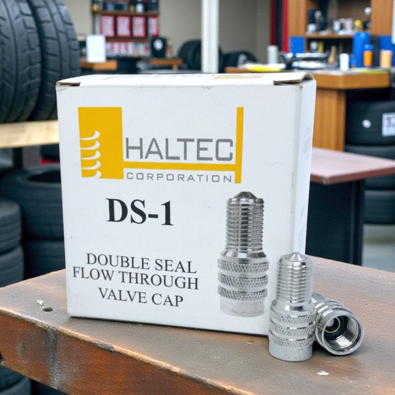 Haltec DS-1 Double Seal Inflate Through Valve caps for Trucks RVs and Semis - 50 Pack - Chrome - Image 3